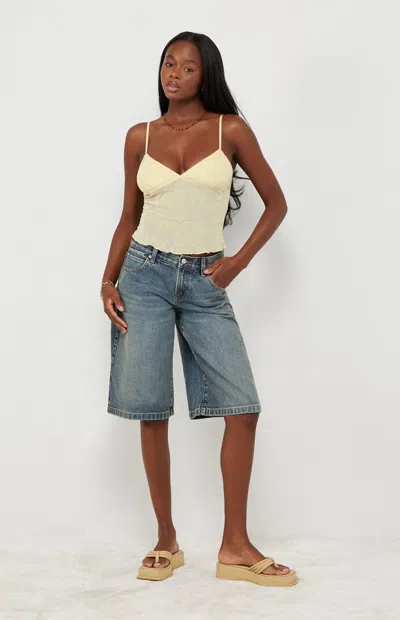 Your Favorite Women's Natalia Burnout Lace Tank Top In Yellow