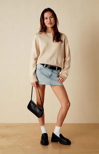 Your Favorite Women's Odette Crew Neck Sweater In Heather Oatmeal In Brown