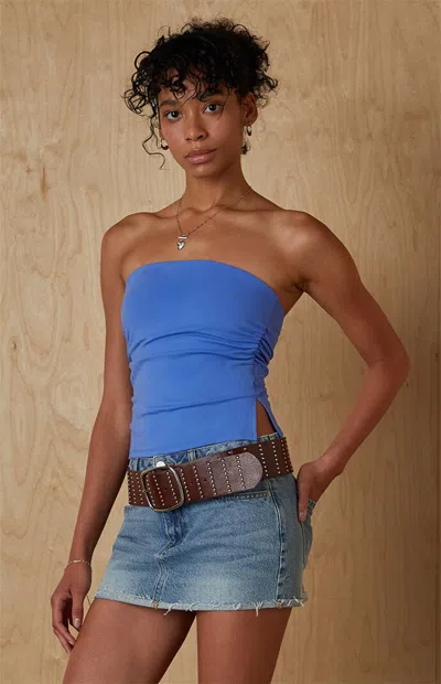 Your Favorite Women's Ophelia Cinched Tube Top In Blue Ice