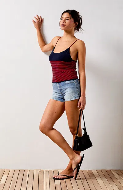 Your Favorite Women's Roxana Sweater Tank Top In Navy/red In Blue