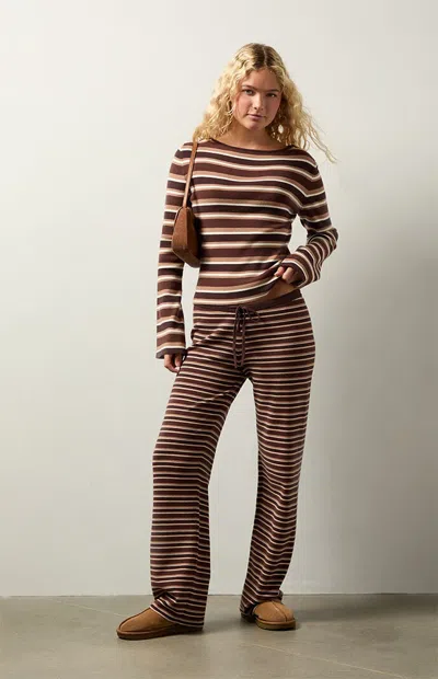 Your Favorite Women's Sage Low Rise Ribbed Pants In Brown