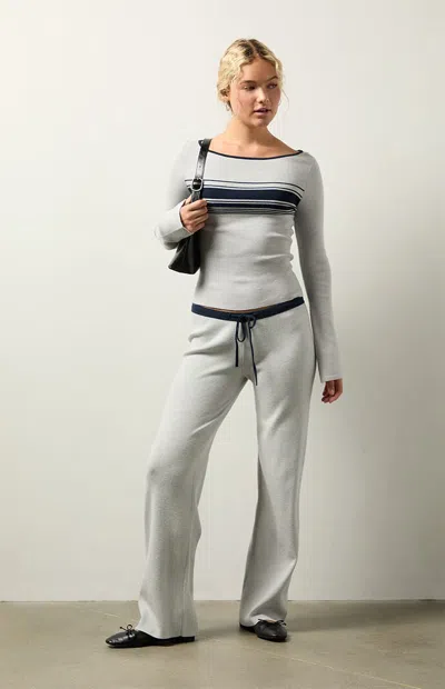 Your Favorite Women's Sage Ribbed Long Sleeve Sweater In Heather Gray