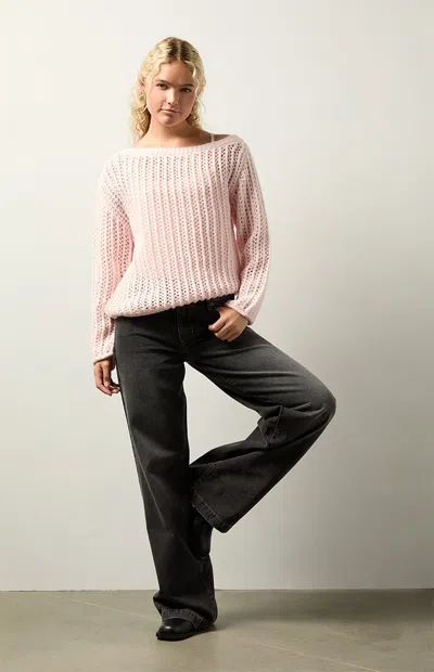 Your Favorite Women's Sally Off-the-shoulder Pullover Sweater In Light Pink