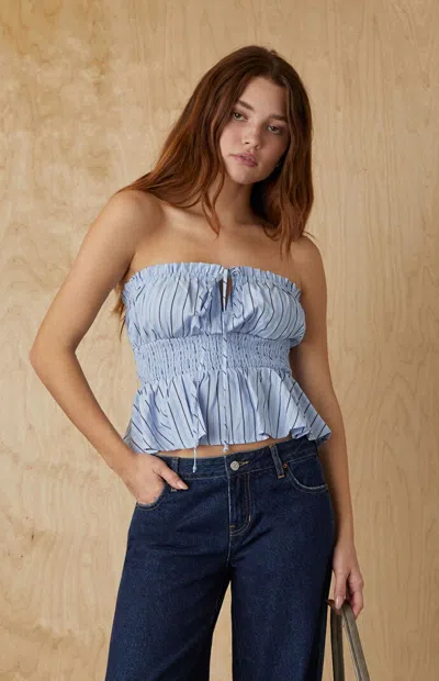 Your Favorite Women's Striped Halter Balloon Top In Brown