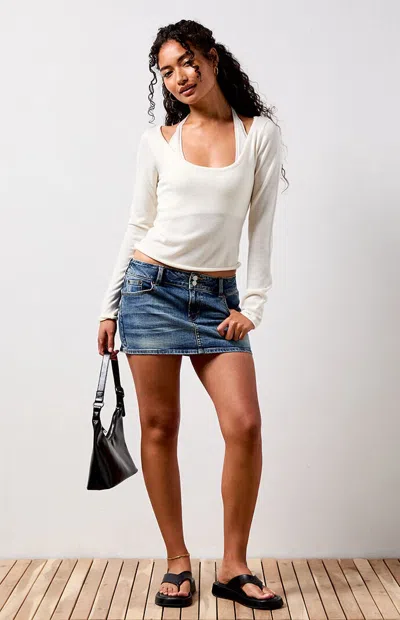 Your Favorite Women's Talia Layered Long Sleeve Sweater In White In Multi