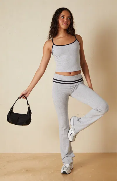 Your Favorite Women's Tia Tipped Square Neck Cami Top In Gray