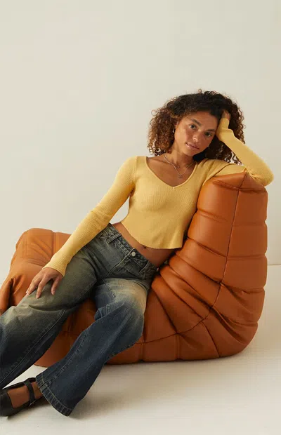 Your Favorite Women's Woodland V-neck Sweater In Yellow