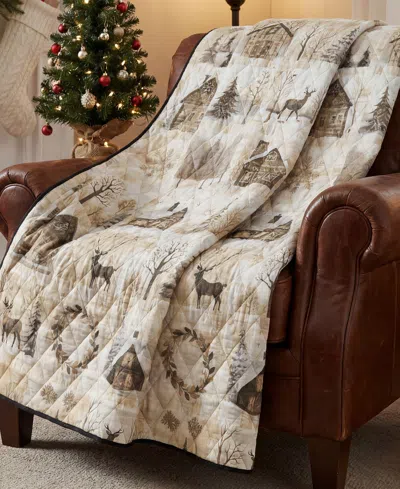 Your Lifestyle Antique Winter Reversible Throw, 50"x 60" In Brown