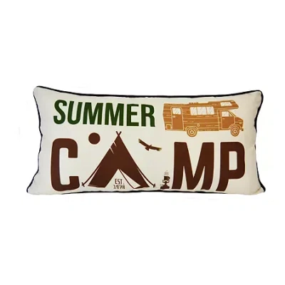 Your Lifestyle By Donna Sharp Brown Bear Cabin Rectangular Throw Pillow In White