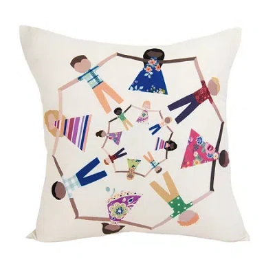 Your Lifestyle By Donna Sharp Cali Holding Hands Square Throw Pillow In Multi