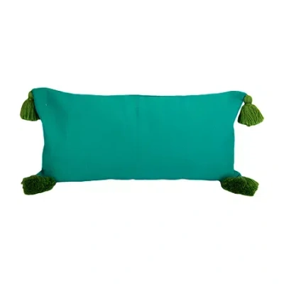 Your Lifestyle By Donna Sharp Cali Tassels Rectangular Throw Pillow In Green