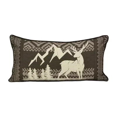 Your Lifestyle By Donna Sharp Forest Weave Deer Rectangular Throw Pillow In Green