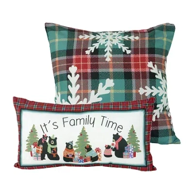 Your Lifestyle By Donna Sharp Holiday Love 2-pc. Square Throw Pillow In Red