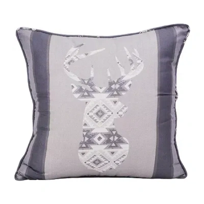 Your Lifestyle By Donna Sharp Wyoming Deer Square Throw Pillow In Gray
