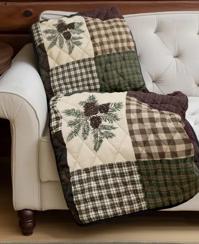 Your Lifestyle Pine Panels Reversible Throw, 50" X 60" In Brown