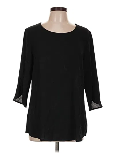 Your Style 3/4 Sleeve Top Black Boatneck Tops
