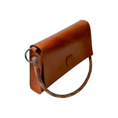 Yourhandbags Women's Brown Leather Candy Bag With Camel Short Rope Strap