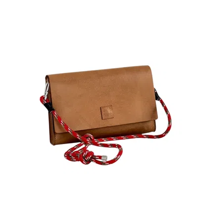 Yourhandbags Women's Brown Leather Candy Bag With Red Green Rope Strap
