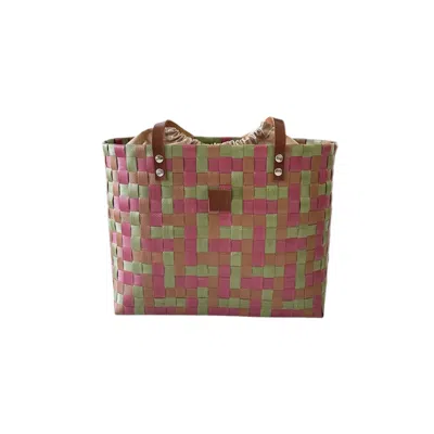 Yourhandbags Women's Burgundy  And Multicolor Basket Bag