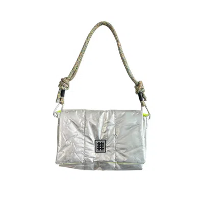 Yourhandbags Women's Silver / Green Silver Candy Bag With Multicolour Strap