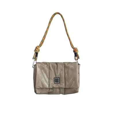 Yourhandbags Women's Silver Mink Candy Bag With Orange Yellow Rope Strap