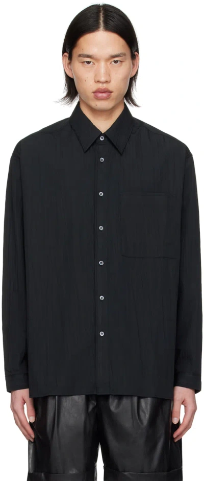 Youth Black Cut-off Shirt In Black Creased