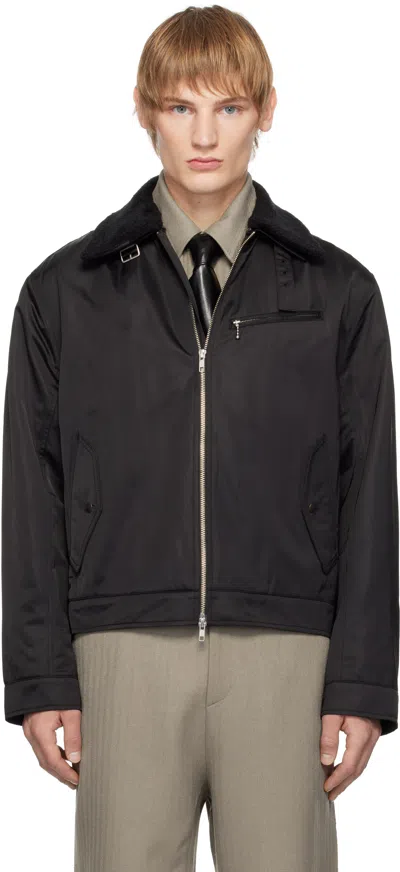 Youth Black Faux-shearling Collar Jacket