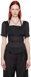 Youth Black Halter Strap Blouse In Black