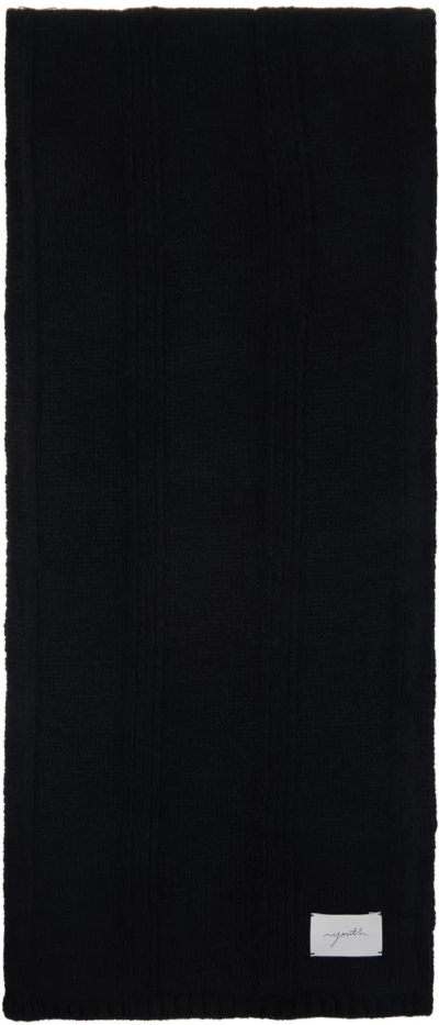 Youth Black Tassel Long Muffler Scarf