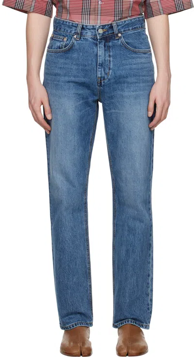 Youth Blue Straight-leg Jeans In Medium Blue