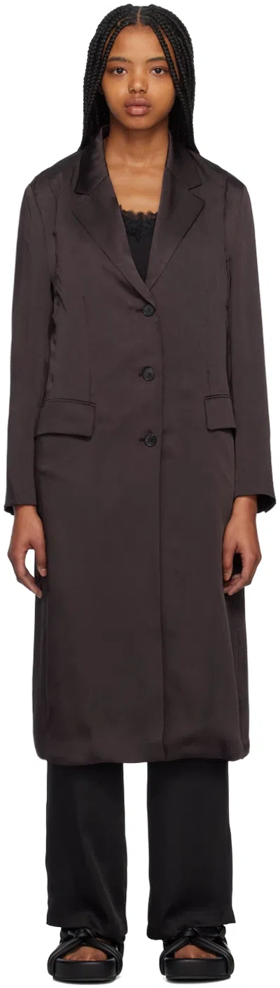 Youth Brown Crushed Coat
