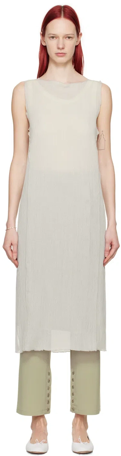 Youth Gray Lettuce Edge Midi Dress In Light Grey