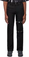 Youths In Balaclava Coin-embroidered Cotton-blend Twill Trousers In Black