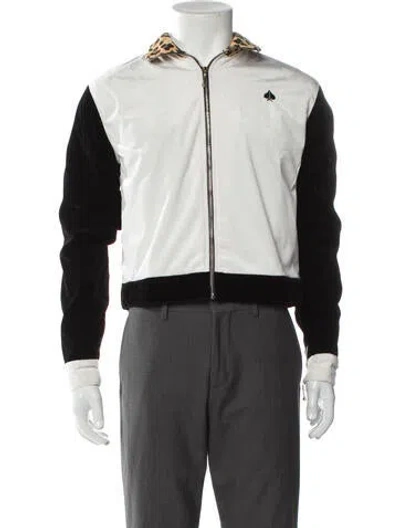 Pre-owned Youths In Balaclava Colorblock Pattern Windbreaker In White