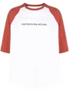 Youths In Balaclava Logo-embossed Contrast-sleeved Cotton-jersey T Shirt In 1 Dark Red