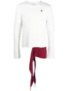 Youths In Balaclava Raw-cut Asymmetric Cotton Top In White