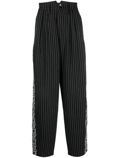 Youths In Balaclava Unisex Pinstripe Trousers Woven