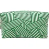 Youzey Abstract Green Stripe Cosmetic Bag In Green