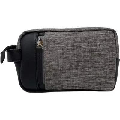 Youzey Heather Gray Toiletry Bag With Vegan Leather Trim