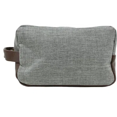 Youzey Heather Toiletry Bag With Vegan Leather Trim In Gray