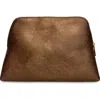 Youzey Metallic Ember Cosmetic Makeup Bag In Brown