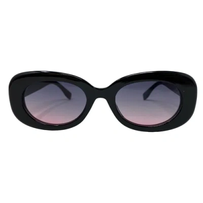 Youzey Oval Retro Sunglasses With Polarized Lens In Black