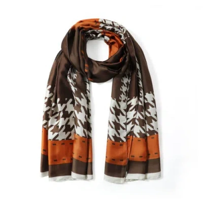 Youzey The Arden Scarf In Brown/orange