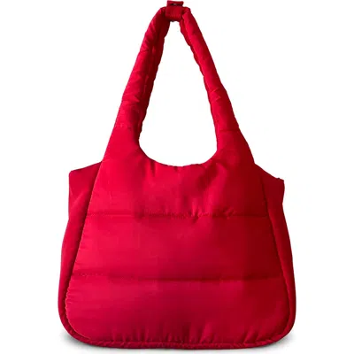 Youzey The Astra Puffy Crossbody Tote In Red