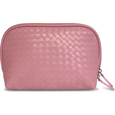 Youzey The Cove Woven Cosmetic Bag In Pink