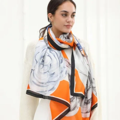 Youzey The Haven Lightweight Scarf In Orange