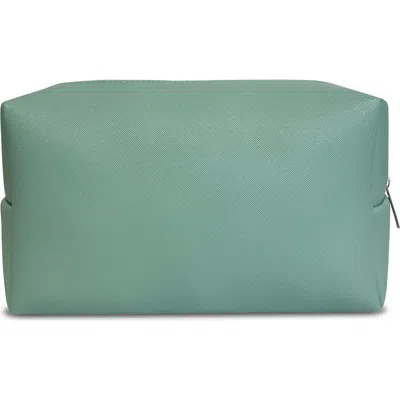 Youzey The Mira Mint Textured Cosmetic Bag In Green