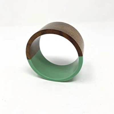 Youzey Two-tone Wood Statement Stacking Bangle In Multi