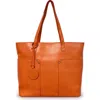 Youzey Vegan Leather Classic Tote In Orange