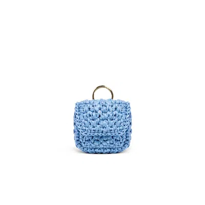 Yova Women's Raffia Airpod Case Blue